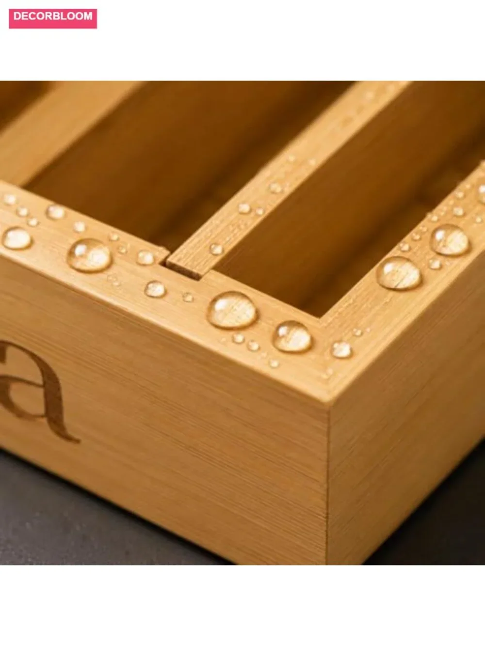 Bamboo Coffee & Tea Bag Organizer Box with 7 Adjustable Slots and Removable